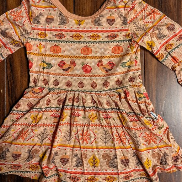 Little Sleepies Harvest Fair Isle Skater Twirl Dress, 6-12m, NWOT - Picture 3 of 4